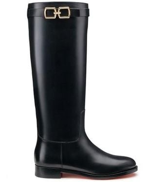 Santoni Schwarze Stiefel Für Damen Aus Leder