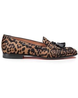 Santoni Loafer Für Damen Aus Ponyfell Mit Quasten - Braun