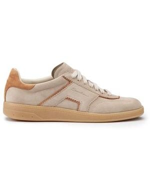 Santoni Damen-Sneaker Aus Taupefarbenem Und Hellbraunem Wildleder „Dbs Oly“ - Natur
