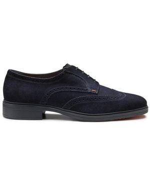 Santoni Stringata Brogue Easy Da Uomo - Blu