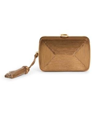 Santoni Goldfarbene Crossbody Bag Aus Leder - Braun