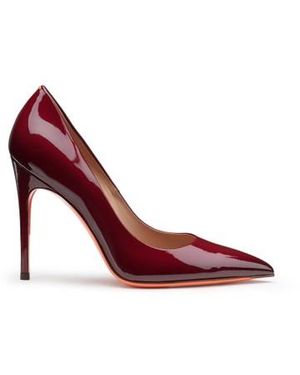 Santoni Bordeauxrote Pumps Für Damen Aus Lackleder Mit Hohem Absatz