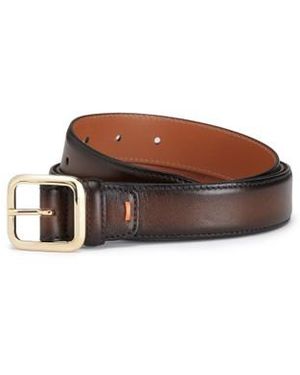 Santoni Dunkelbrauner Verstellbarer Gürtel Aus Leder