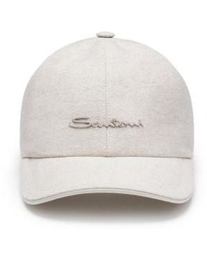 Santoni Cappello Da Baseball Da Uomo - Bianco