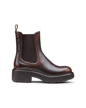 Santoni Dunkelbraune Stiefeletten Easy Für Damen Aus Leder
