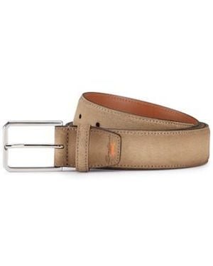 Santoni Beigefarbener Verstellbarer Gürtel Aus Wildleder - Braun
