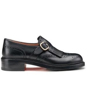 Santoni Mono Fibbia Con Frangia Da Donna - Nero