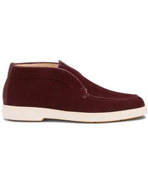 Santoni Bordeauxrote Desert Boots Für Damen Aus Wildleder - Lila