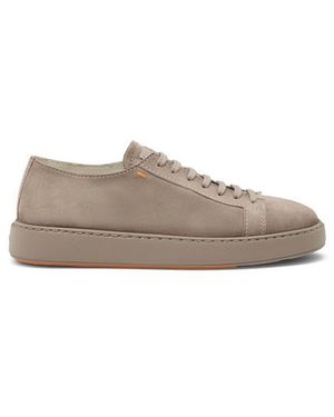 Santoni Graue Sneakers Für Herren Aus Wildleder