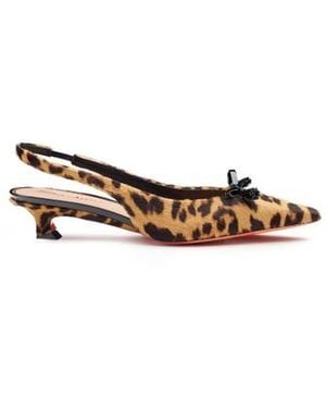 Santoni Slingbacks Für Damen Aus Ponyfell Mit Flachem Absatz - Braun