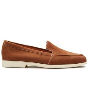 Santoni Braune Loafer Für Damen Aus Wildleder