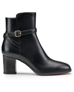 Santoni Schwarze Stiefeletten Für Damen Aus Leder Mit Mittelhohem Absatz