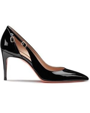 Santoni Schwarze Pumps Für Damen Aus Lackleder Mit Hohem Absatz