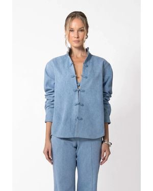 SAU LEE Bobbi Denim Shirt - Blue