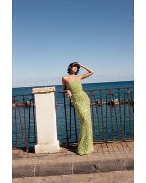 SAU LEE Courtney Beaded Dress - Blue