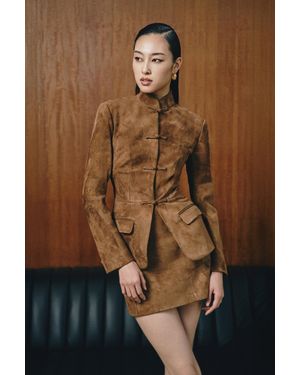 SAU LEE Alba Suede Tang Jacket - Brown