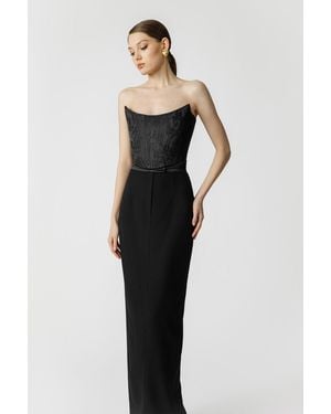 SAU LEE Josie Jacquard Top - Black
