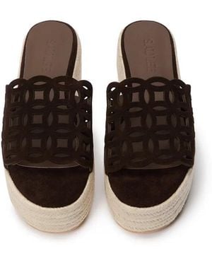 SAU LEE Ming Suede Sandal - Brown