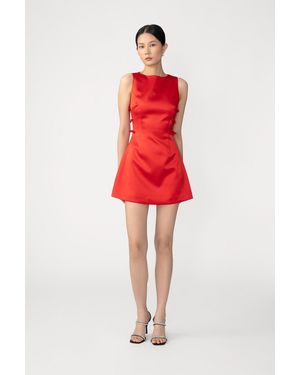 SAU LEE Terri Satin Mini Dress - Red