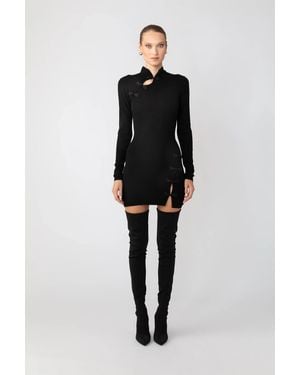 SAU LEE Dakota Knit Mini Dress - Black
