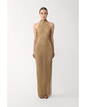 SAU LEE Santana Crystal Dress - Natural
