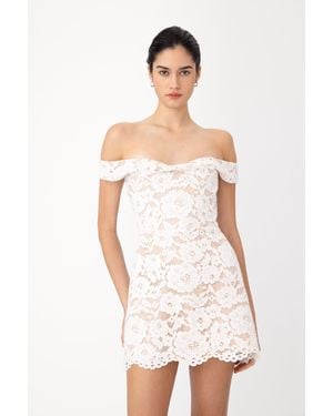 SAU LEE Daphne Lace Mini Dress - White
