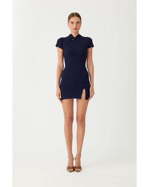 SAU LEE Denali Knit Mini Dress - Blue