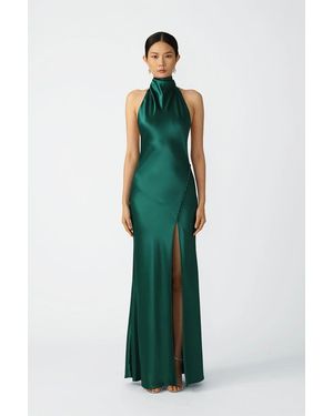 SAU LEE Penelope Backless Satin Gown - Green