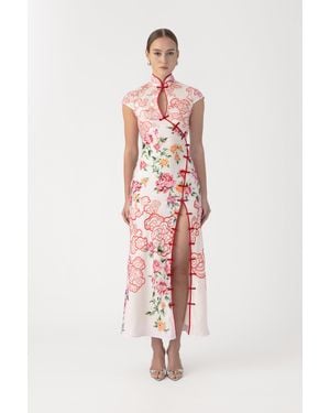 SAU LEE Vanessa Satin Dress - Pink