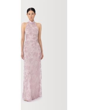 SAU LEE Grace Embellished Maxi Dress - Pink
