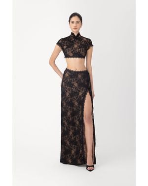 SAU LEE Mimi Lace Maxi Skirt - White