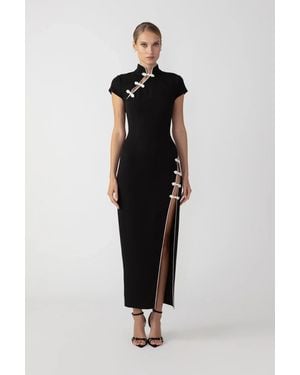 SAU LEE Irissa Midi Dress - Black