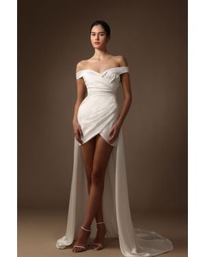 SAU LEE Vittoria Satin Mini Dress - Brown