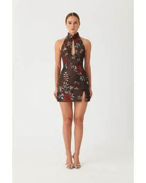 SAU LEE Eva Jacquard Mini Dress - Multicolour
