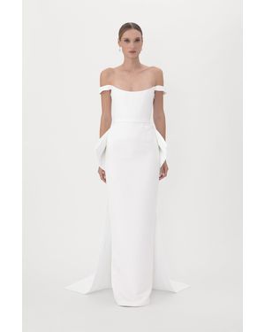 SAU LEE Stefania Satin Gown - White