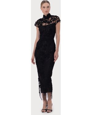 SAU LEE Charlize Midi Dress - Black