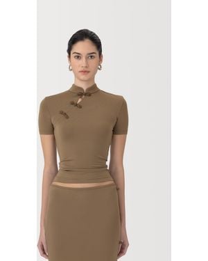 SAU LEE Timo Jersey Top - Natural