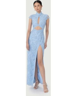 SAU LEE Moira Lace Maxi Dress - Blue