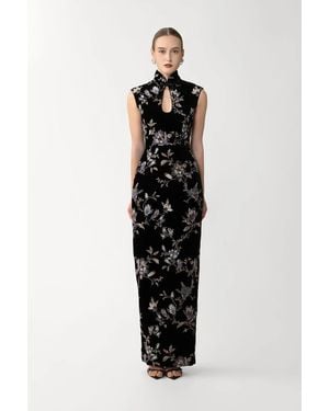 SAU LEE Liliana Velvet Dress - Black