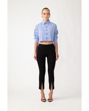 SAU LEE Derek Cropped Pant - Blue