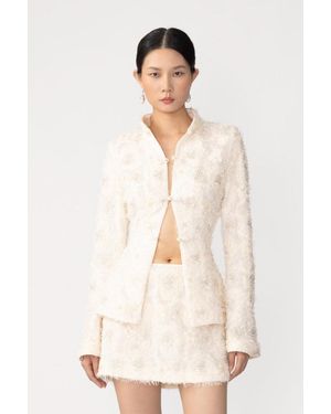 SAU LEE Aja Embroidered Top - White