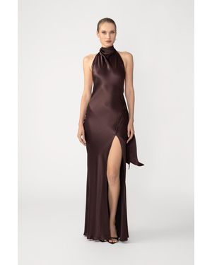 SAU LEE Penelope Backless Satin Gown - Multicolour
