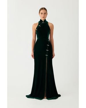 SAU LEE Ariana Velvet Gown - Black