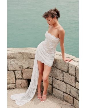 SAU LEE Amelita Lace Mini Dress - White