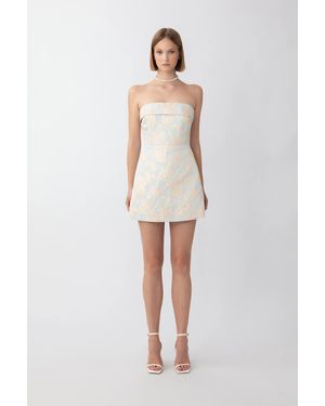 SAU LEE Jodie Jacquard Mini Dress - White