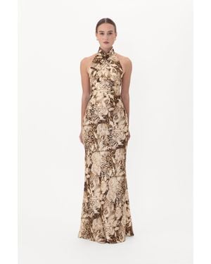 SAU LEE Nikita Satin Dress - Natural