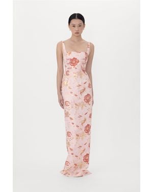 SAU LEE Eileen Jacquard Gown - Pink