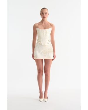 SAU LEE Roan Satin Skirt - White