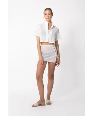 SAU LEE Devi Mini Skirt - White