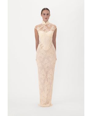 SAU LEE Emilia Lace Gown - Natural